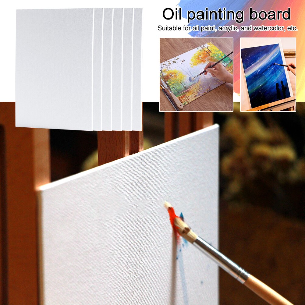 10pcs Canvas Panel Artist Beginner Art Supplies Primed Oil Painting Student White Blank Watercolor Kids Accessories Board