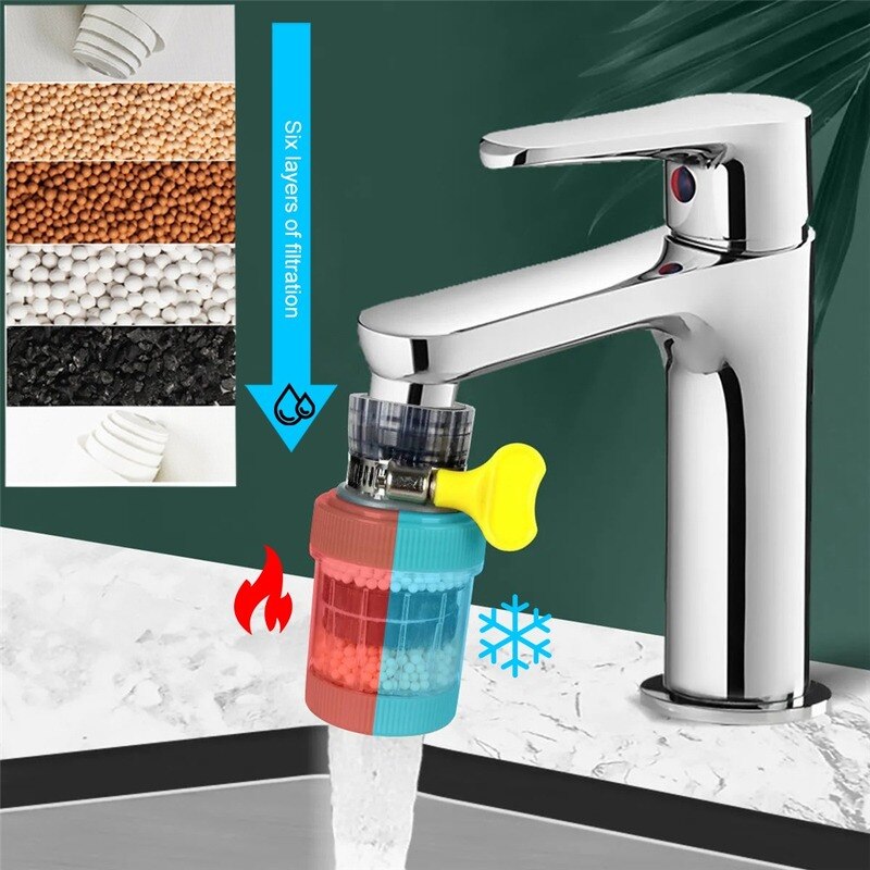 Shower Head Nozzle Filter Faucet Filter Water Saving Bubbler Activated Carbon Filter Universal Kitchen Faucet 5 Layer Purifier