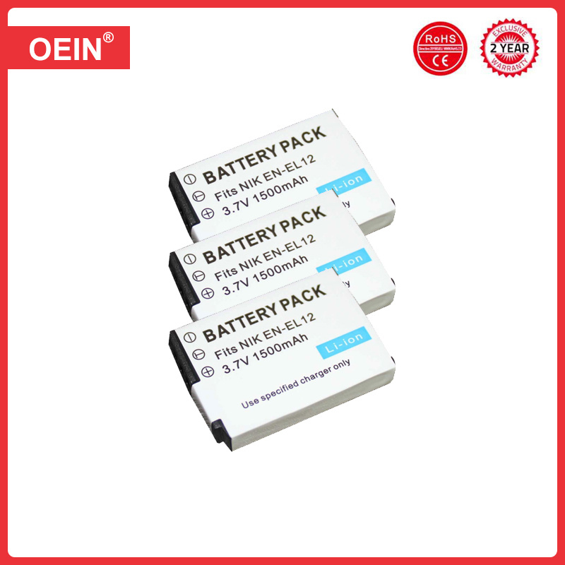 EN-EL12 ENEL12 1500mAh Battery and LED USB Charger for Nikon Coolpix A1000 B600 W300 A900 AW100 AW110 AW120 AW130 S6300 S8100: WHITE