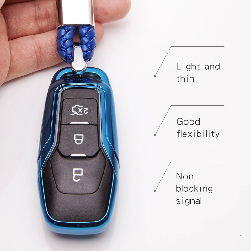 Funda protectora TPU para llave de coche para Ford Mondeo Mk4 MK3 MK5 Ranger S C Max explorador 5 accesorios para llavero ST F15