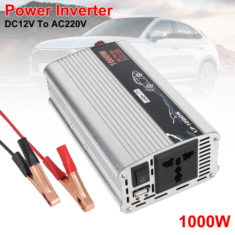 1000W Pure Sine Wave Power Inverter Electronic Voltage Transformer 12V to 110V 220V for Car Home Laptop Truck