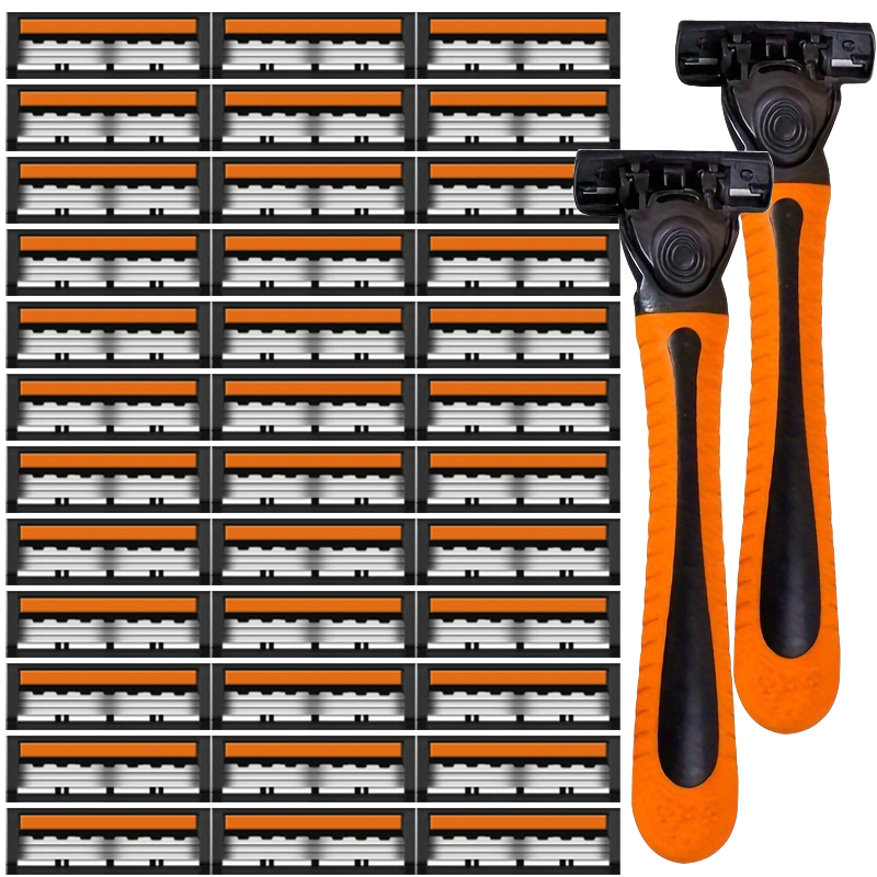 3-laags scheerapparaatzakPremium roestvrijstalen veiligheidsscheermes met vervangbare mesjes - Glad en comfortabel scheren voor mannen en vrouwen