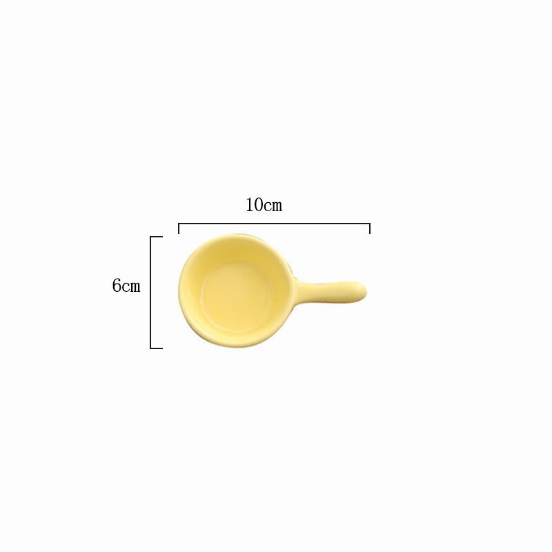 1pc keramik krydderier lille fad rund japansk stil farve sauce sauce fad krydderi tallerken: Gul