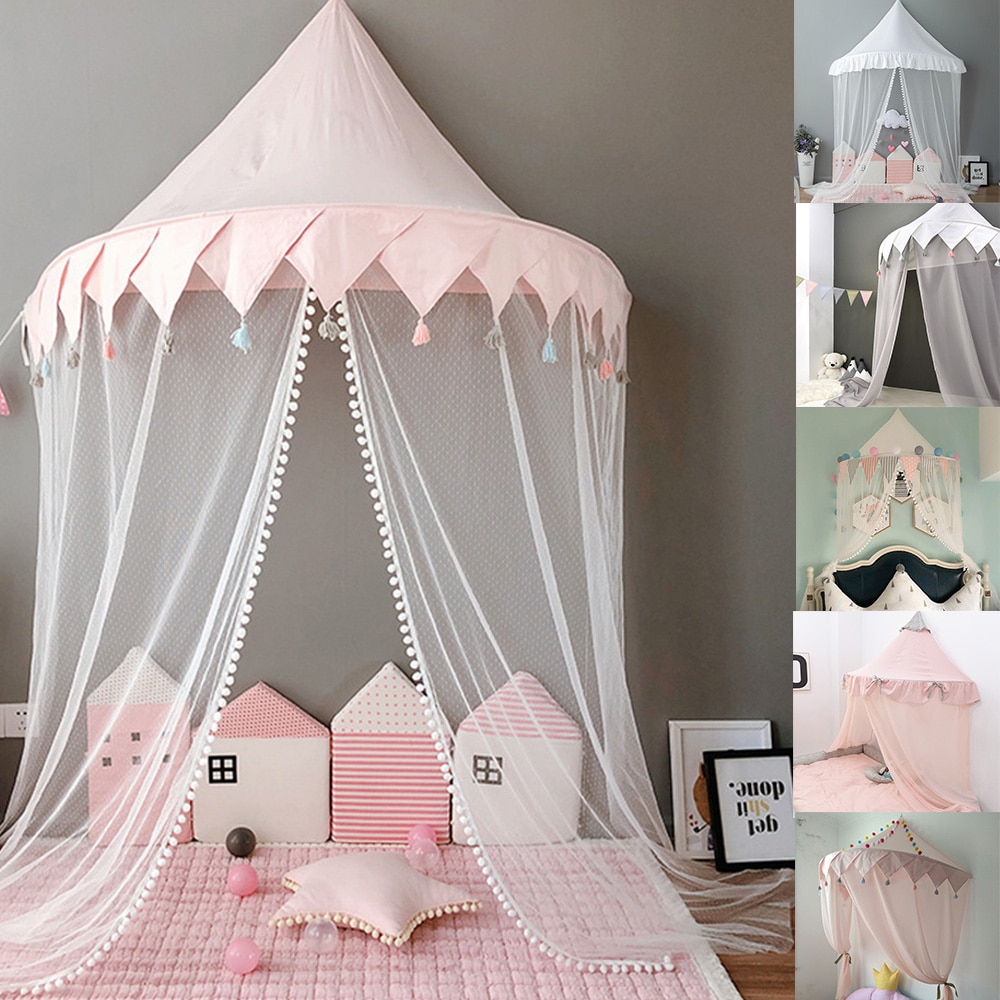 Letto A Baldacchino Tenda Giochi Per Bambini Tenda Principessa Della casa del Gioco del bambino Tepee Enfant Camera Da Letto Del Bambino Cupola Baldacchino Decorazione del Regalo Dei Bambini Tenda del Gioco