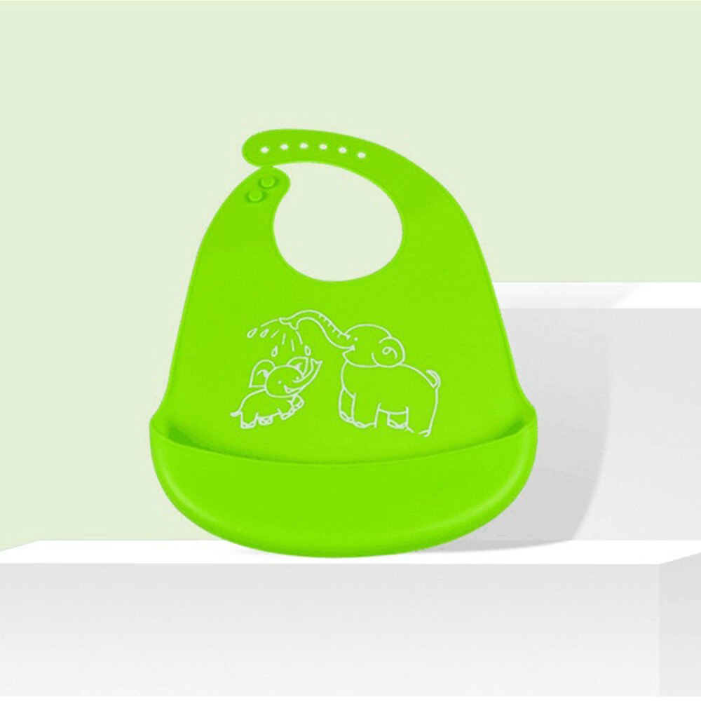 Babadores do bebê dos desenhos animados da coroa do silicone babadores à prova dwaterproof água babadores do bebê da menina do menino avental alimentação babadores do bebê burp panos para crianças cuidados de alimentação: Green