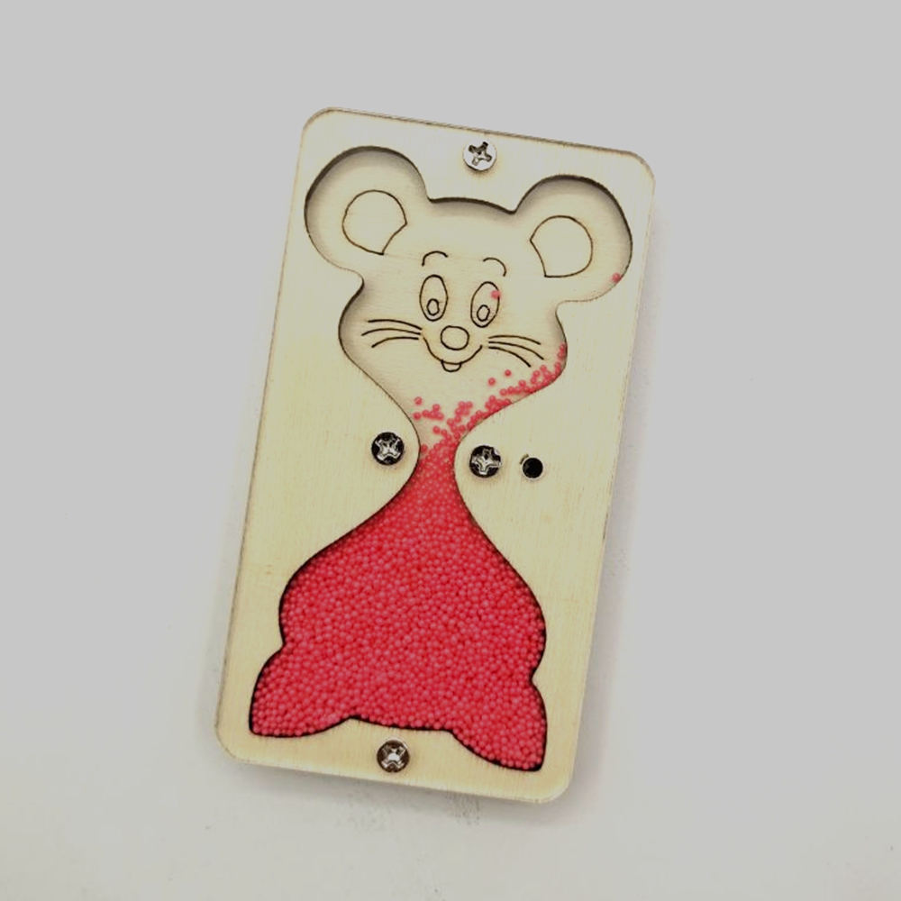 Sablier en bois pour bébé, souris et chat, accessoires Montessori, pièces d'éléments, horloge de sable pour l'éducation des enfants, bricolage, planche occupée: Sapele