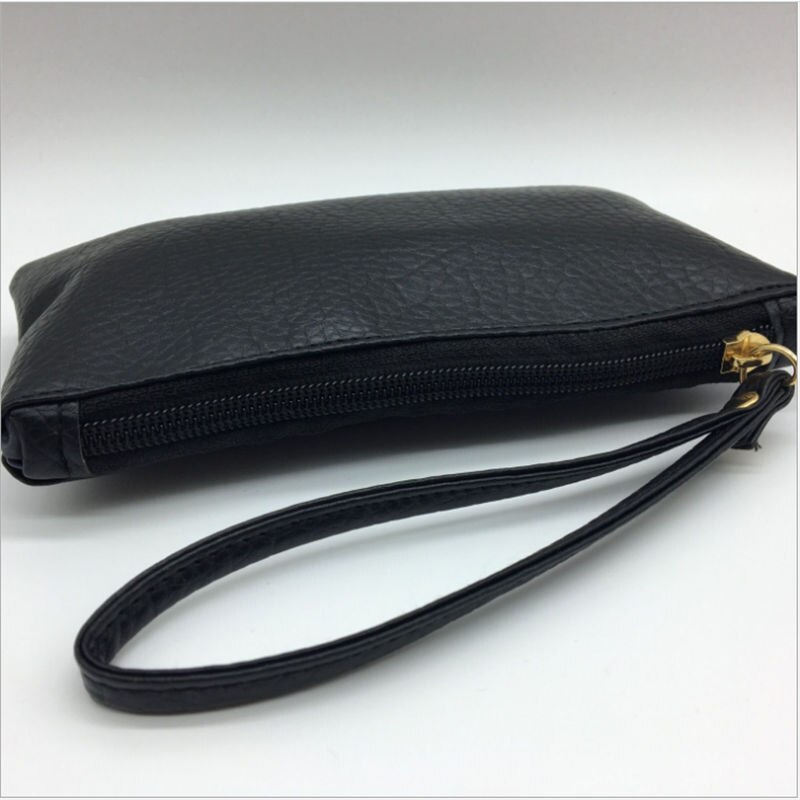 Houd solide eenvoudige heren- en damesportemonnees van pu-leer, tas met rits, clutch, portemonnee, telefoon, polsbandje, draagbare handtas voor feestshoppen