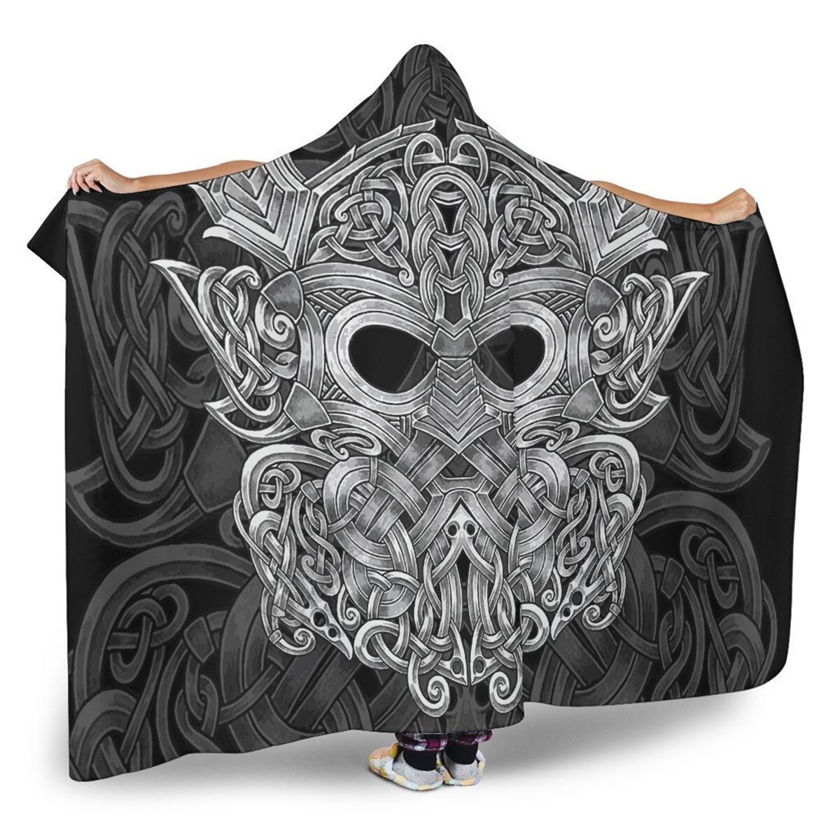 Couverture à capuche Viking, polaire Sherpa colorée pour adulte et enfant, literie en microfibre