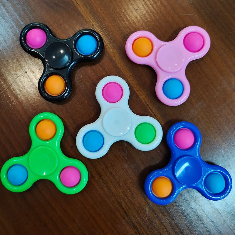 Toys Fidget Sensory Pop It Toy push pop bubble key chain spinner simple dimple popit fidget toy