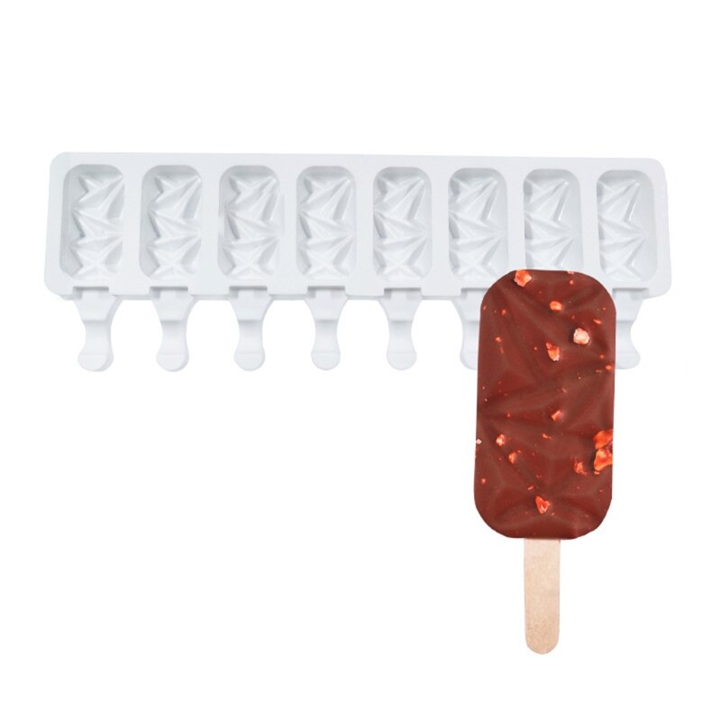Mold Stripe Silicone Ice-Pop Molds 2/4/8 Cavities Homemade DIY Ice Cream Maker Reusable Easy Release