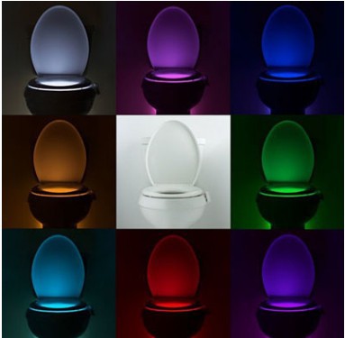 Motion Sensor Toiletbril Verlichting 8 Kleuren Backlight Toiletpot Automatische Night Lamp 3 * AAA Seat Sensor Licht LED wc Lamp