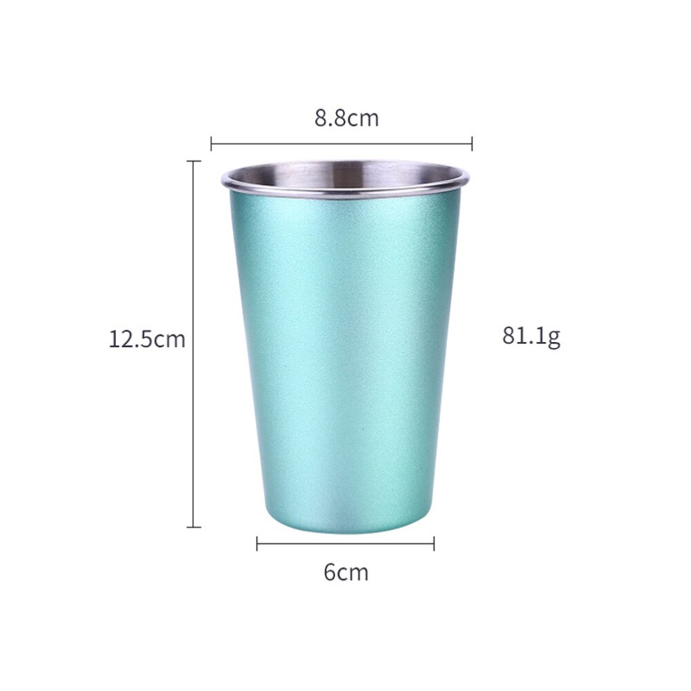 Stainless Steel Beer Cup Premium Durable Drinking Tumbler Coffee Tea Cup (Nordic Silver, Lid)
