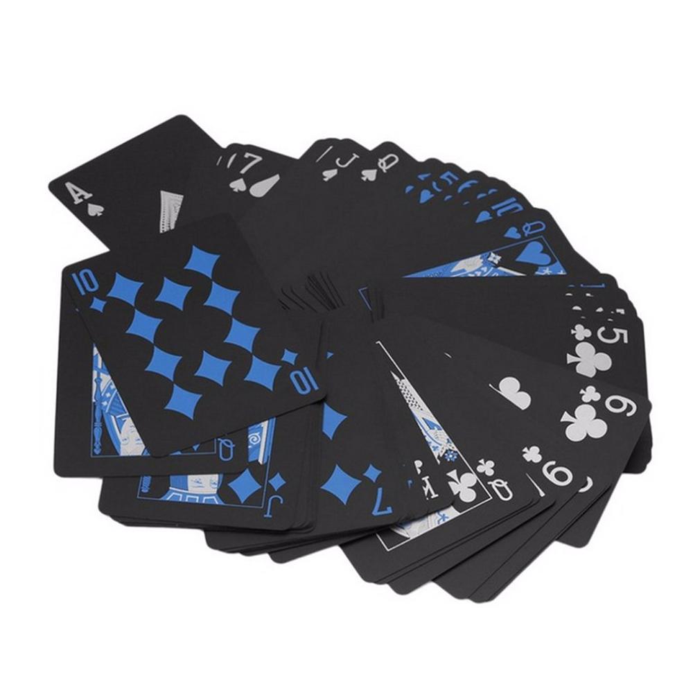 Playing Cards Educational Toys Water Resistant Black Playing Cards Plastic PVC Practical Magic Poker Gaming Card