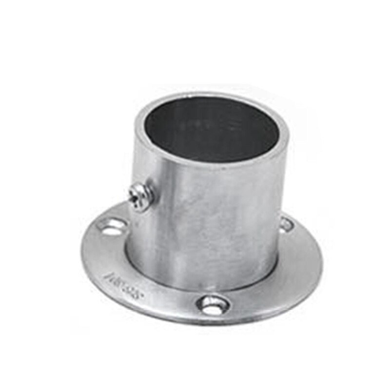 Stainless Steel Pole Socket Flange Rod Holder Wall Mount Pipe Bracket for Closet