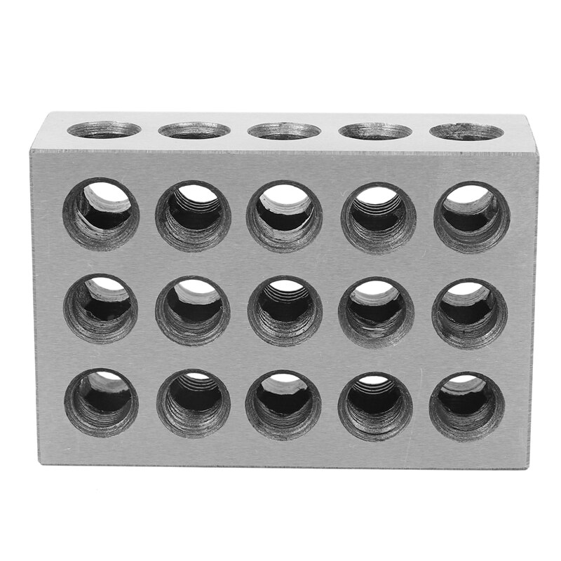 Bloques de acero endurecido para máquina herramienta, bloque de sujeción paralelo, herramientas de torno de precisión de 0.005mm, 25x50x75mm, 23 agujeros, 2 piezas