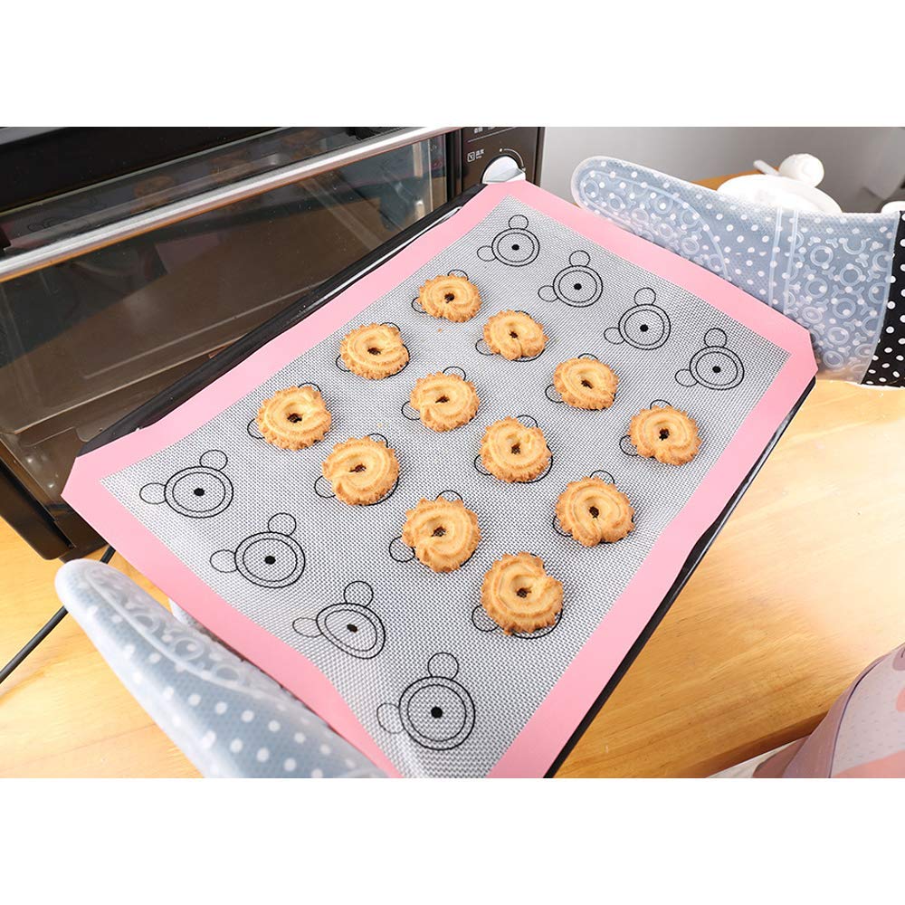 2Pcs Non-Stick Silicon Baking Pad for Baking, Baking, Barbecuing, Carbon, Electricity, Gas, Oven, Outdoor, Meat, Vegetables, P