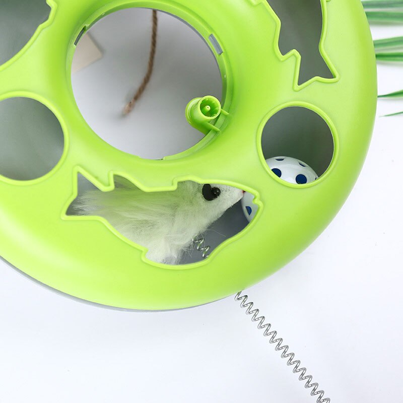 Brinquedo de treinamento do gato da mola do rato única camada placa de diversões gatos treinamento plataforma giratória interativa brinquedos suprimentos para animais estimação