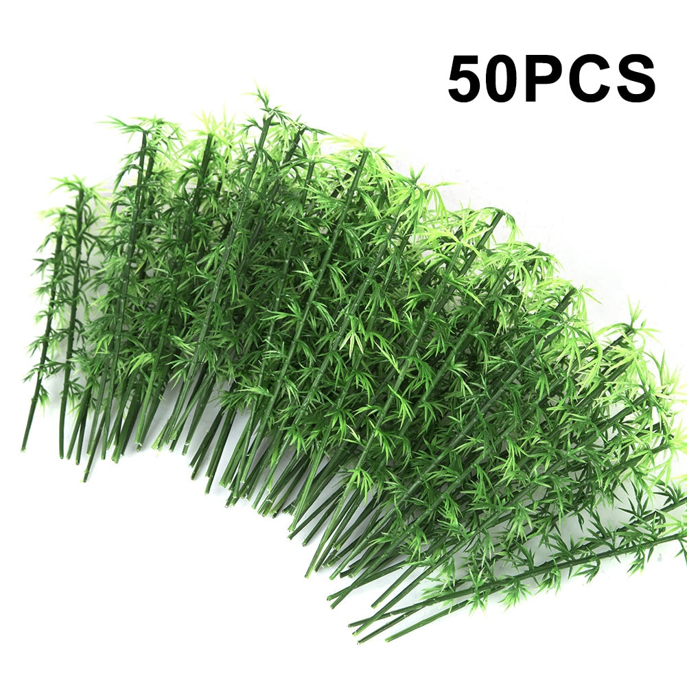 50 stk 10cm/12cm/15cm plast miniaturemodel træ landskab bambus træ sandbord model indretning tilbehør legetøj hobbyer