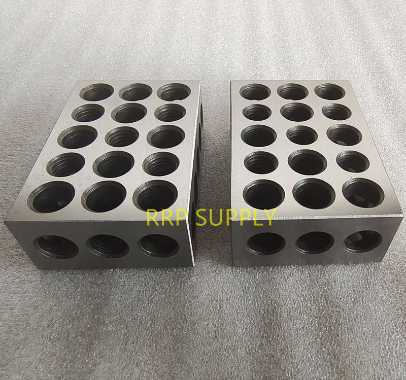 23 holes Precision 25-50-75mm Blocks, 1pair(2pcs), parallel clamping block set, steel block, 5pcs M10 threaded holes.