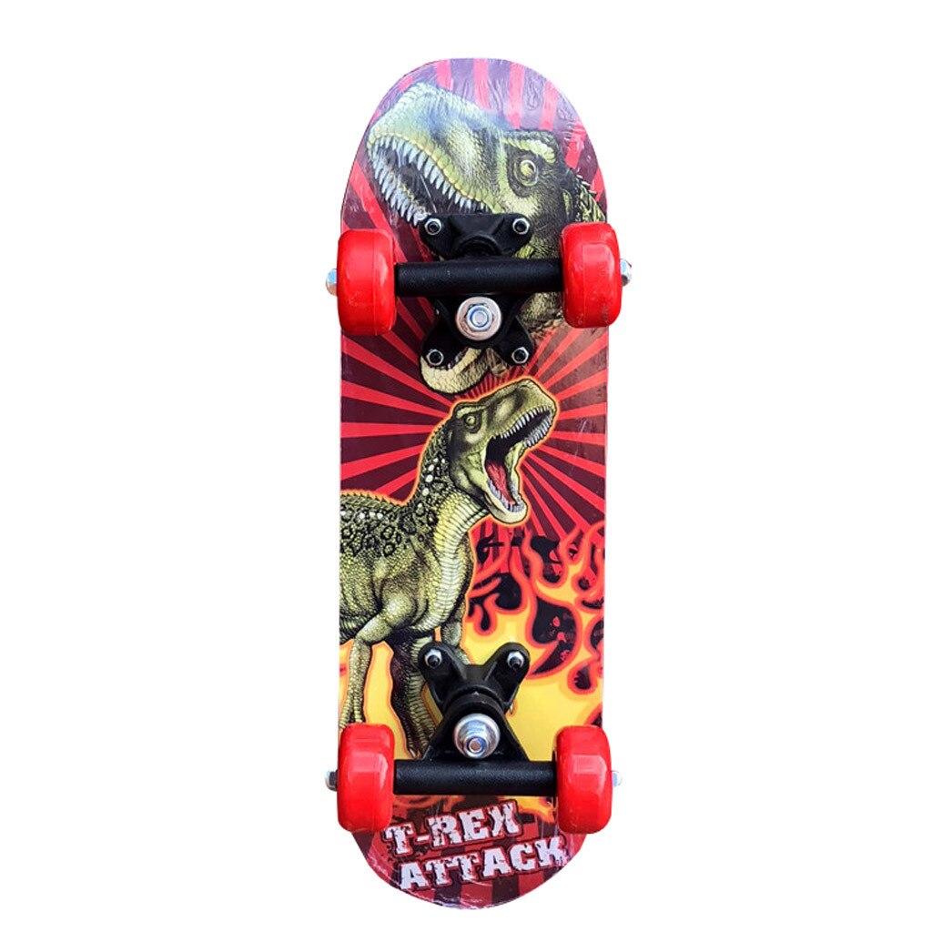 Double Rocker Skateboard Kids Longboard Cartoon Complete Cartoon Skateboards for Beginners For Boys Girls Kids Slide Plate: D