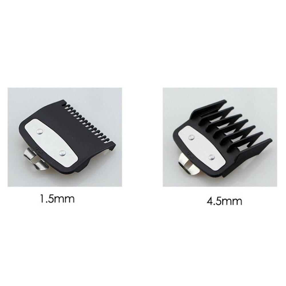 10 pièces/ensemble tondeuse à cheveux peignes Guide Kit multi-couleur en plastique tondeuse à cheveux gardes accessoires 3-25mm universel Salon de coiffure outils: Black-2PCS  Set