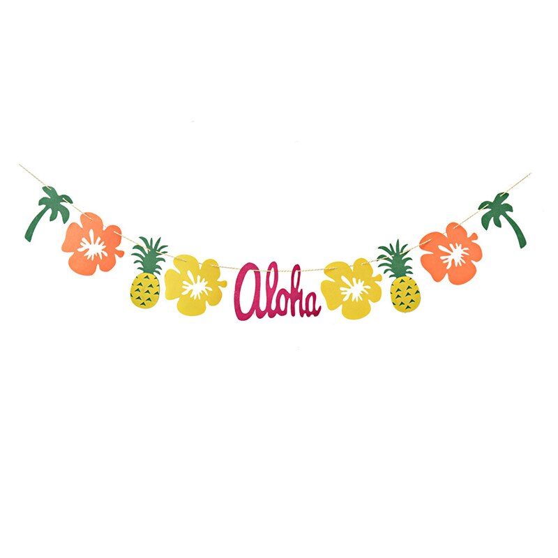 Hawaiian Tropical Party Decorations Pull Flower Bunting Pineapple Flamingo Happy Birthday Party Decor Banner Hawaii Pull Flag: Deep Sapphire