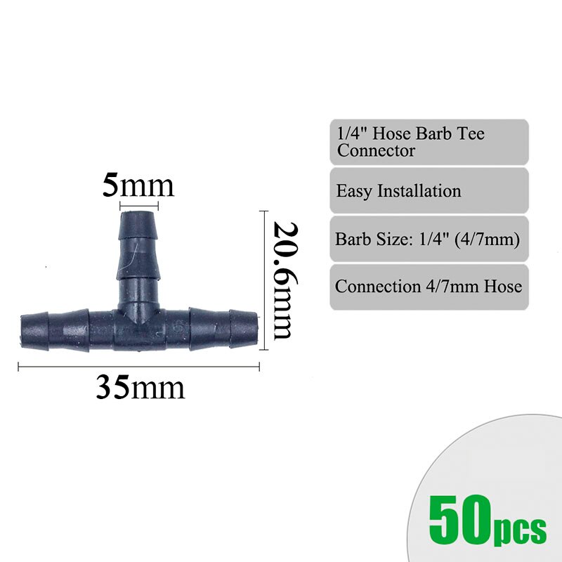 Garden Irrigation Connectors Barbed Single Double Tee Elbow Drip Arrow Cross Coupling Watering Fitting For 3/5 4/7mm Hose: Burgundy