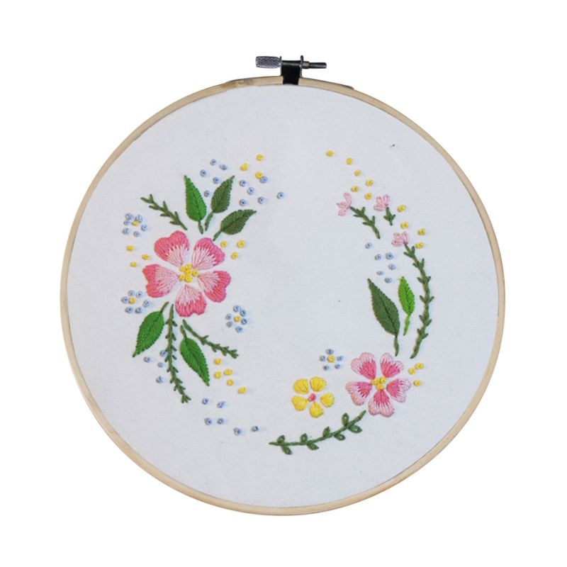 Diy broderi starter materiale pakke kit plante blomstermønster broderi korssting tråd håndarbejde kits: A4