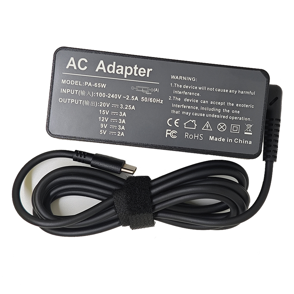 20V 3.25A 65W USB Type-C AC Laptop Power Adapter Charger For Lenovo Thinkpad X1 Carbon Yoga X270 X280 T580 P51 P52s E480 E470: WHITE