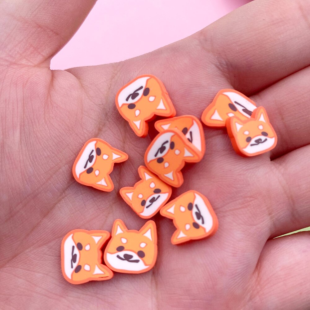 100g Mini Cute Toast Bear Dog Clay Slices Polymer Clay Sprinkles for Crafts DIY Making Scrapbook Phone Nail Art Decoration