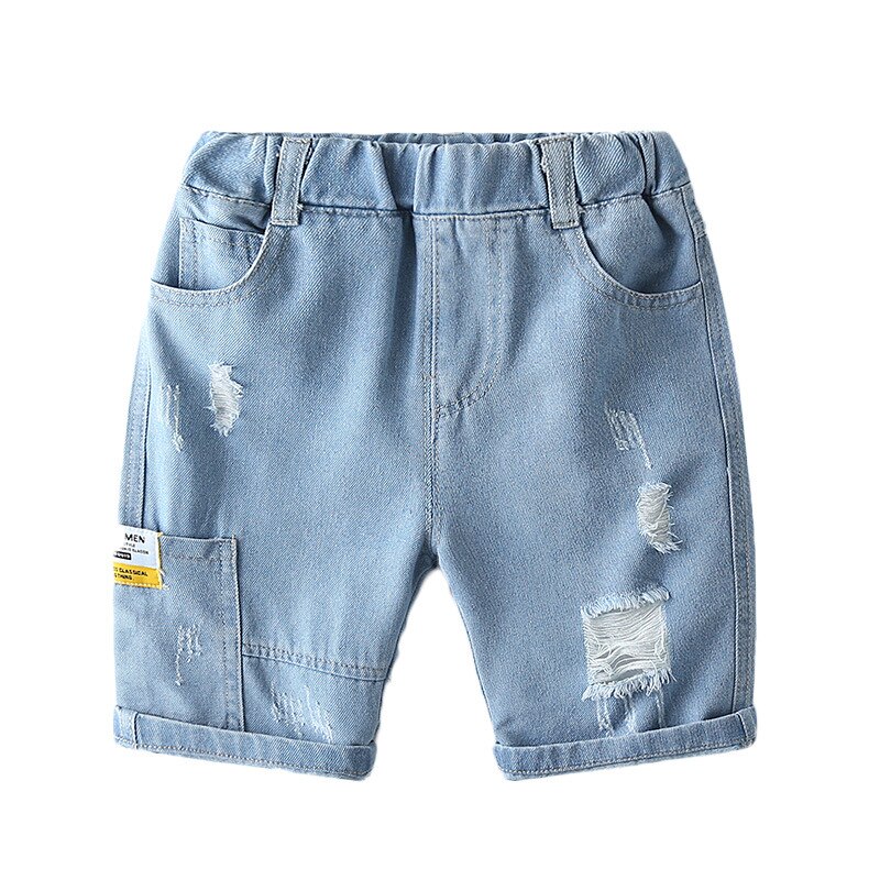 Zomer Mode Gescheurde Jeans Shorts Voor Jongens Katoenen Kleding Knie Lengte Broek Voor Meisjes Kids Outfit Kinderkleding