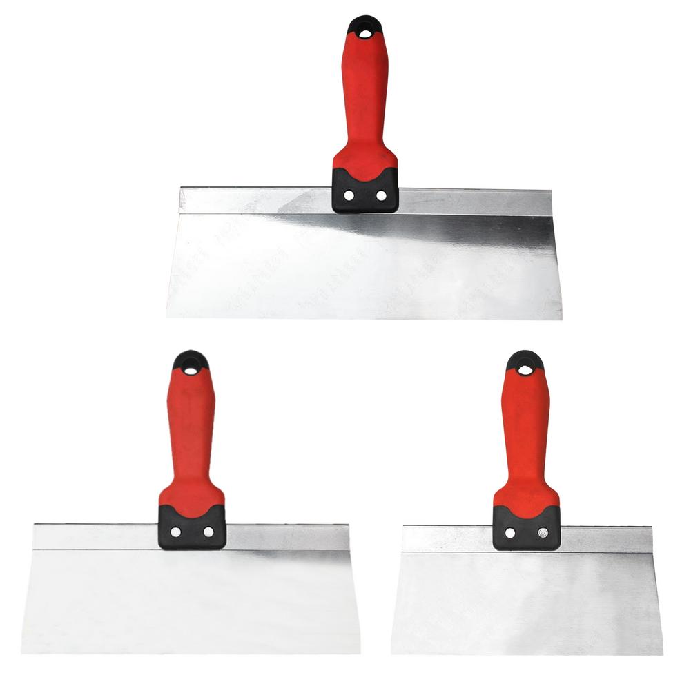 Stainless Steel Putty Knife Paint Edger Spackle Spatula 8/10/12inches Scraper Putty Taping Knife Drywall Finishing Painter Tool
