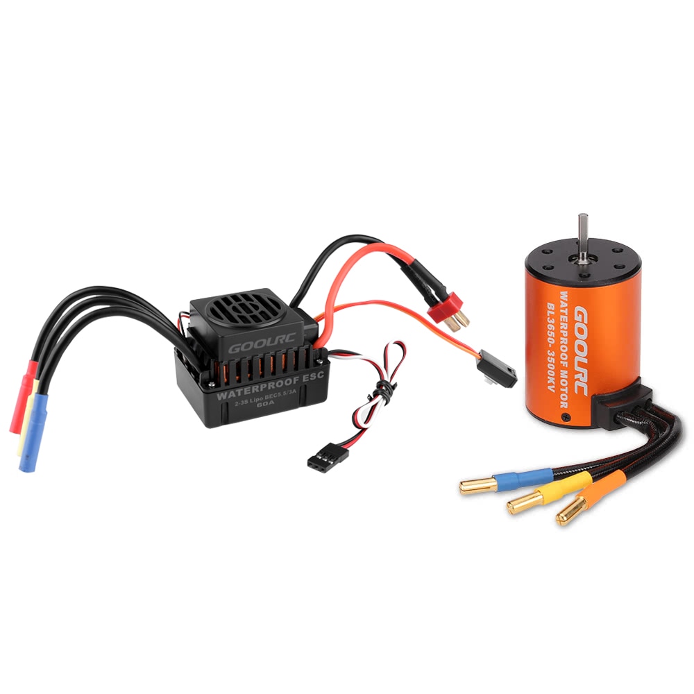 GoolRC Moteur RC Car 1:10 Parts 3650 3660 F540 3500KV 3100KV 3300KV 3800KV 3900KV 4300KV 4370KV Brushless Motor 45A 60A ESC