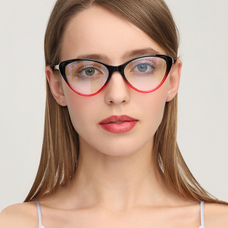 Elbru Cat Eye Glasses Spectacles Frame Women Eyeglasses Computer Myopia Vintage Ladies Eyewear Frame Clear Lens Glasses