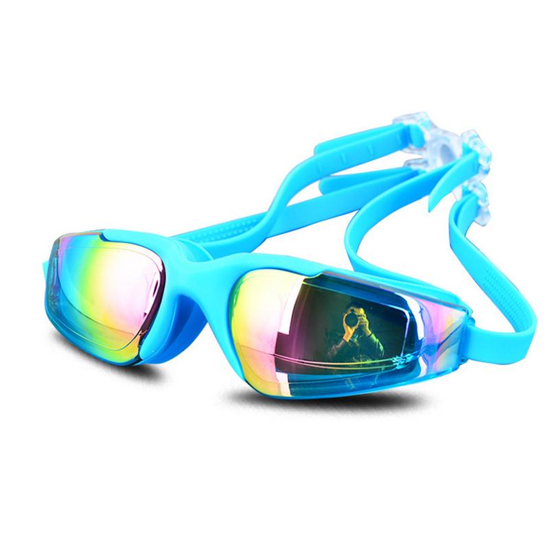 Anti UV Fog Eyewear Swim Men Women Electroplate Swimming Eyeglasses Reflective Swim Goggle Waterproof Glasses Sport Adjustable