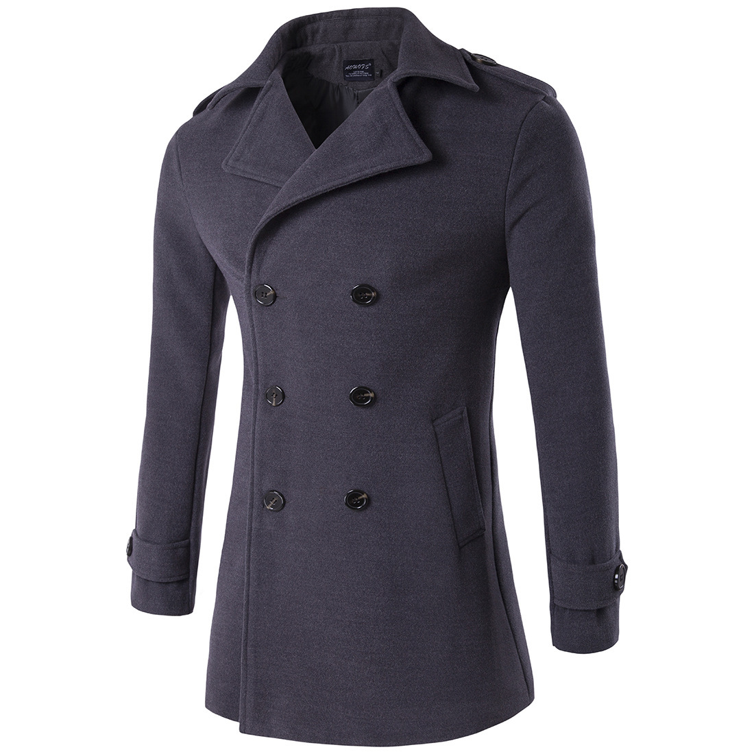 wollen jas voor mannen Herfst Winter Casual dikke double-breasted jassen wollen jas windjack voor mannen 4XL: Dark Gray / XL