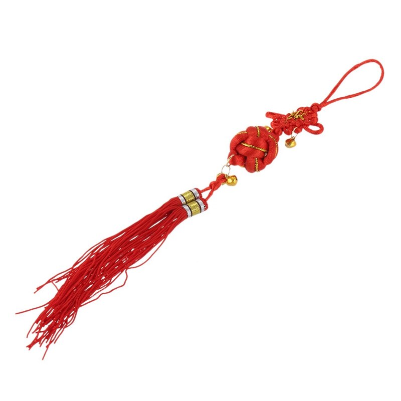 Boule orientale noeud chinois ornement de gland avec des cloches