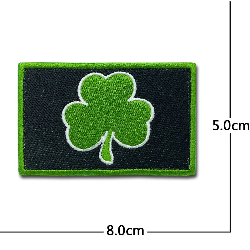 Shamrock Lucky clover Patches Velcro Embroidered Creativity Badge Hook and Loop Armband 3D Stick on Jacket Backpack Stickers: MD-39