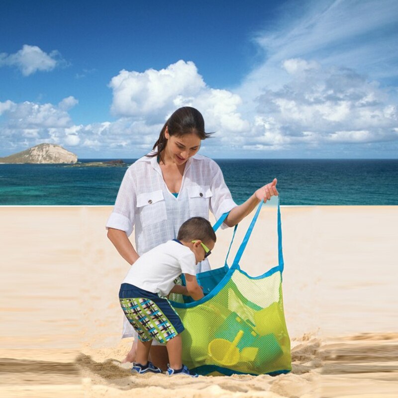 Bolsas de malla de gran capacidad para juguetes de playa para niños y mujeres, organizador de ropa, toalla, cosméticos, maquillaje