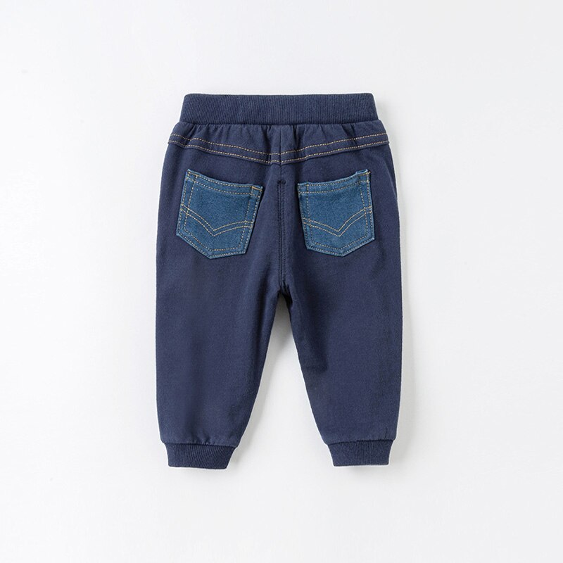 DBS16602-2 dave bella spring baby boys patchwork pockets pants children full length kids pants infant toddler trousers