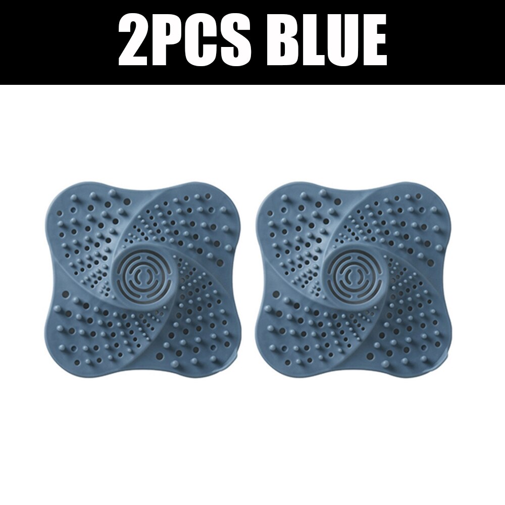 Bathroom Floor Drain Covers Bathroom Accessories Hair Extensions Sink Filter Covers Bathroom Accessories Shower Drain Catcher: A 2PC BLUE