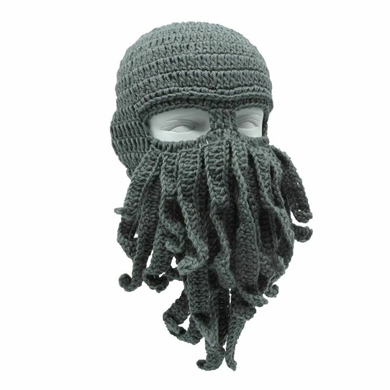 Octopus Breiwol Hoed Grappige Crazy Winter Warme Muts Keeper Winddicht Cosplay Masker Volwassen Unisex Voor Mannen En Vrouwen Outdoor
