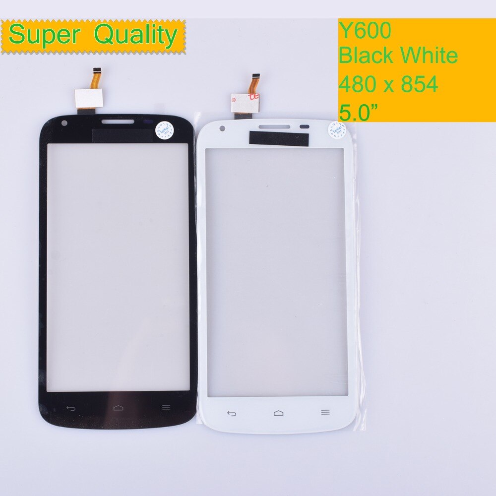 Pantalla táctil para Huawei Ascend Y600 Y 600, Panel táctil, Sensor, digitalizador, lente de cristal exterior frontal, pantalla táctil, sin LCD, negro Y blanco