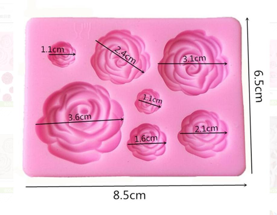 Rose Flower Silicone Molds Wedding Cupcake Topper Fondant Cake Decorating Tools Sugarcraft Candy Clay Chocolate Gumpaste Moulds