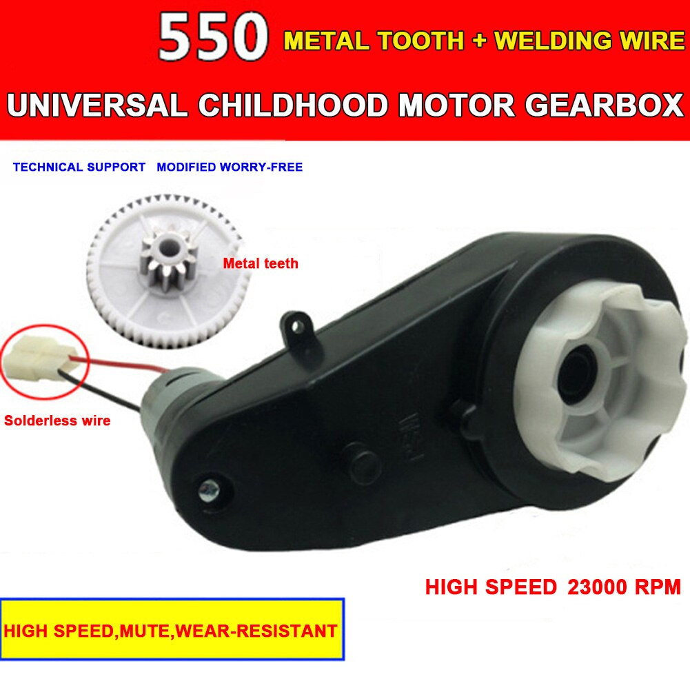 2pcs Gearbox with 12V Motor for Power Wheels, RS550 23000RPM High Speed for Children Ride On Car