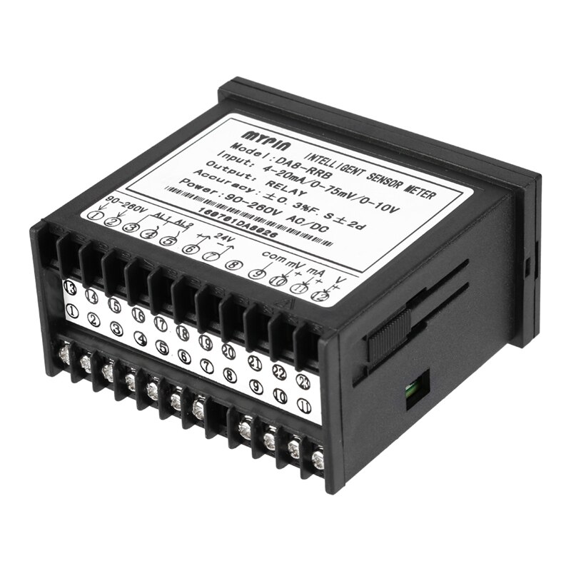 Mypin universal digital sensor meter abs multifunktionel intelligent led display 0-75mv/4-20ma/0-10v 2 relæ alarm output  da8- r