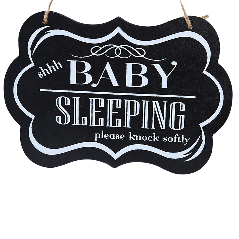 BABY SLEEPING please knock softly Baby Sleeping Door Sign Wood Hanging Plaques Decorative Sign Home Door decoration