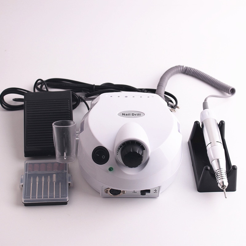 Torno eléctrico para manicura y pedicura, lijadora de uñas grande de 35000RPM, juego de cortadoras de fresado, brocas de decoración de uñas