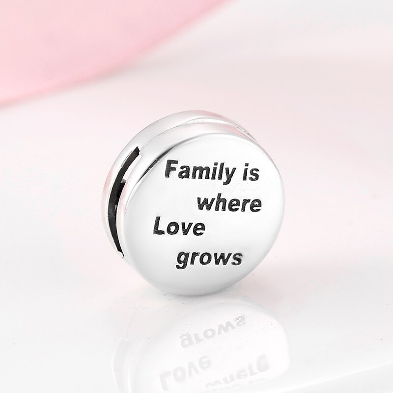 Heißer 925 Sterling Silber Runde form familie ist, wo liebe wächst perlen Fit Original reflexion Charme Armband Schmuck machen