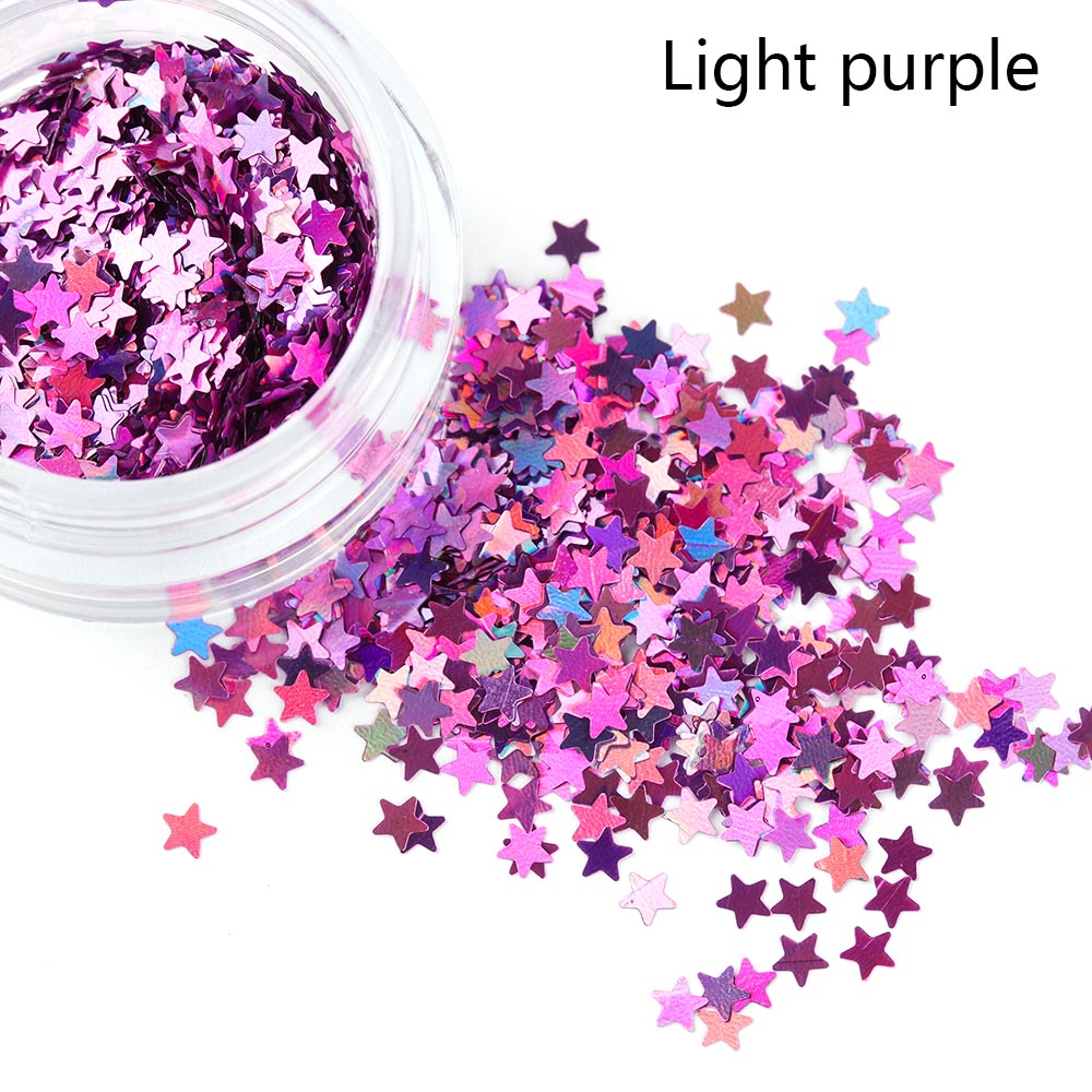 1 doos 3D Super Mermaid Eye Glitters Star Nail Gezicht Lichaam Oogschaduw Fonkelende Pailletten Rhinestone Glitters Dance Party Decoraties: Light Purple